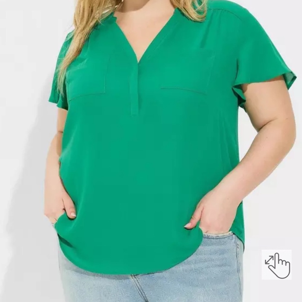Torrid Harper Georgette Pullover Flutter Blouse-plus size 1